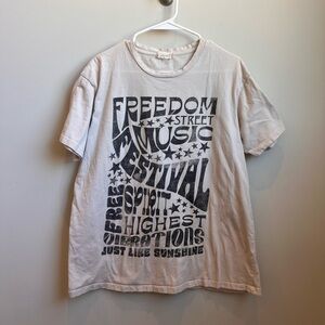 Altar'd State White Graphic Freedom Street Music Tee